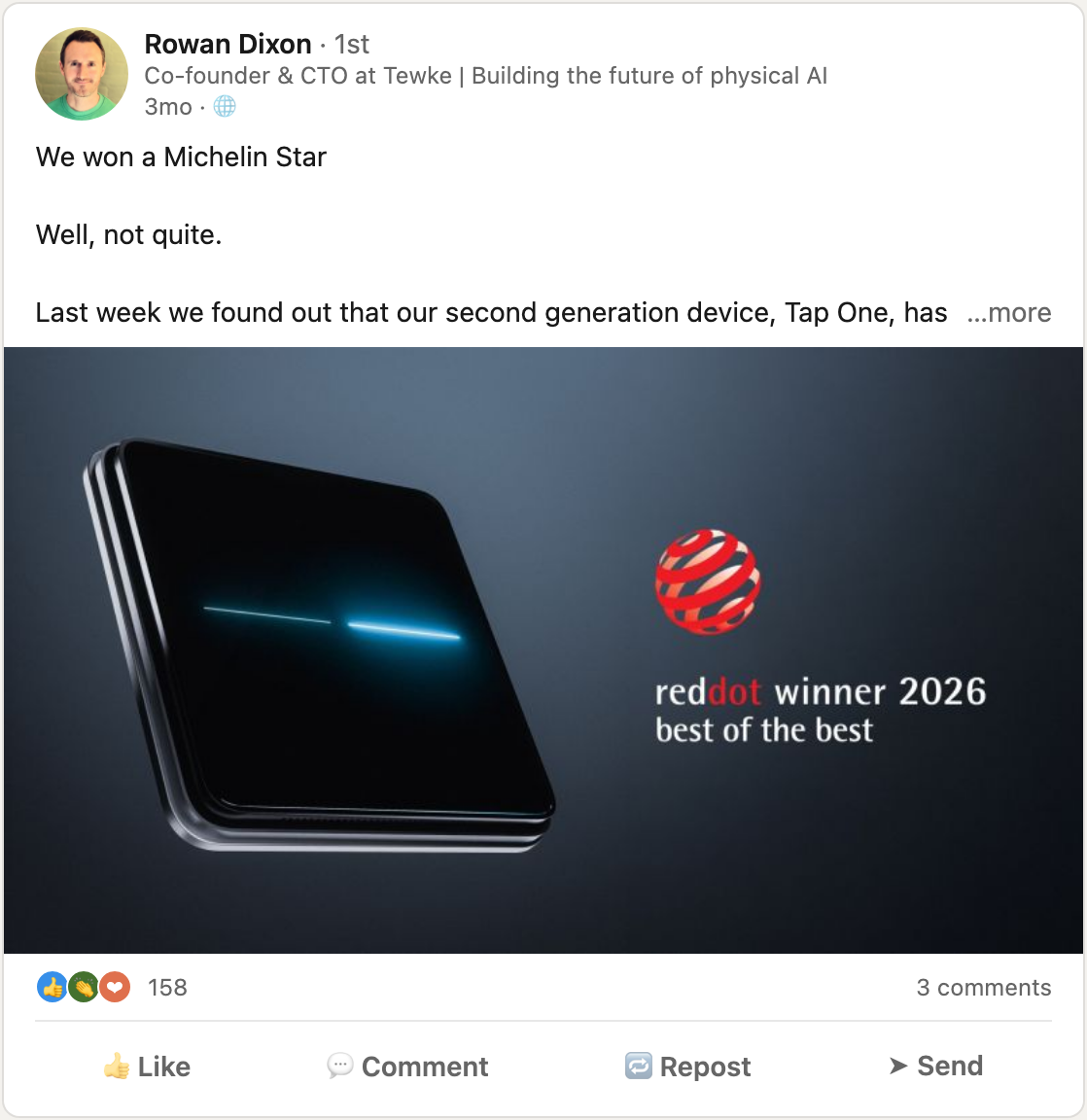 Rowan Dixon LinkedIn post